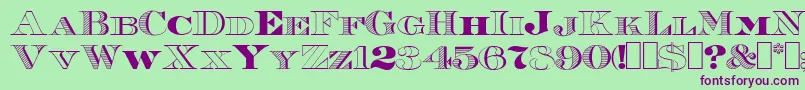 Roman38Sample-Schriftart – Violette Schriften auf grünem Hintergrund