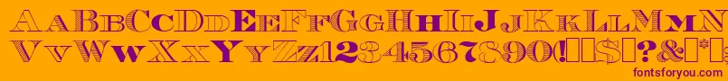 Roman38Sample-Schriftart – Violette Schriften auf orangefarbenem Hintergrund