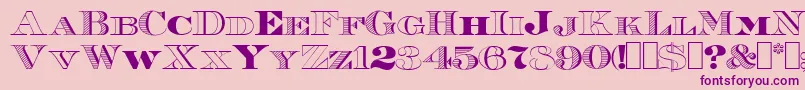 Weitere Informationen zur Roman38Sample-Schriftart Roman38Sample-Schriftart – Violette Schriften auf rosa Hintergrund