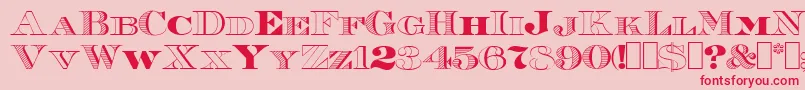 Roman38Sample Font – Red Fonts on Pink Background