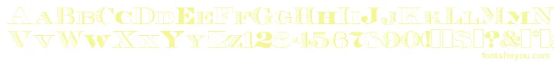 Roman38Sample Font – Yellow Fonts on White Background