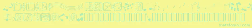 Musicele Font – Green Fonts on Yellow Background