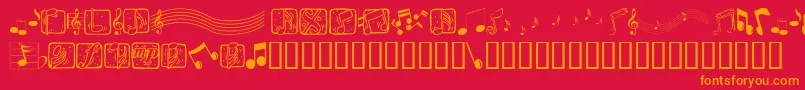 Musicele Font – Orange Fonts on Red Background