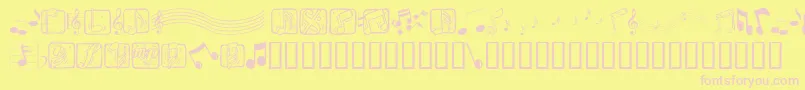 Musicele Font – Pink Fonts on Yellow Background