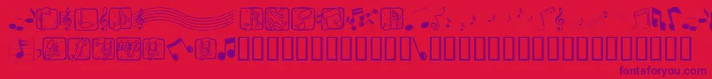 More about Musicele Font Musicele Font – Purple Fonts on Red Background