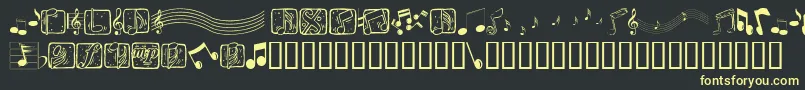 Musicele Font – Yellow Fonts on Black Background