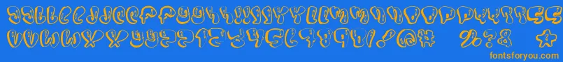 Sumo Font – Orange Fonts on Blue Background