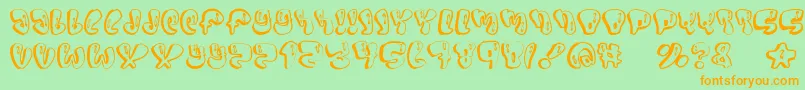 Sumo Font – Orange Fonts on Green Background