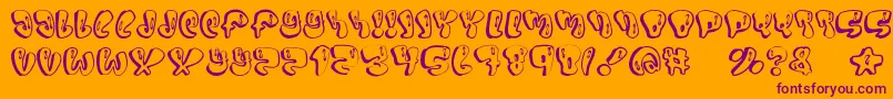 Sumo Font – Purple Fonts on Orange Background