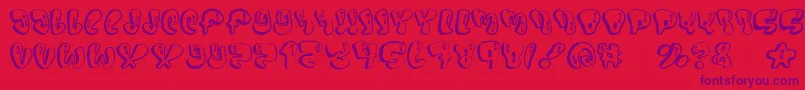 Sumo-fontti – violetit fontit punaisella taustalla