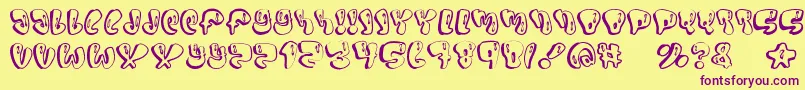Sumo Font – Purple Fonts on Yellow Background