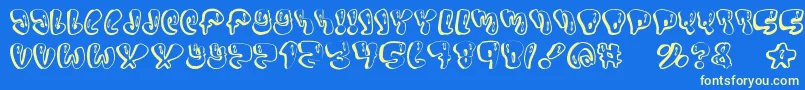 Sumo-fontti – keltaiset fontit sinisellä taustalla