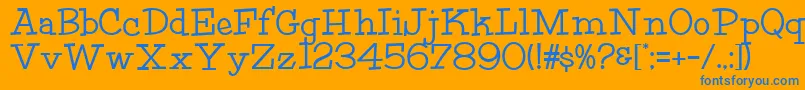 HffFourthRock Font – Blue Fonts on Orange Background