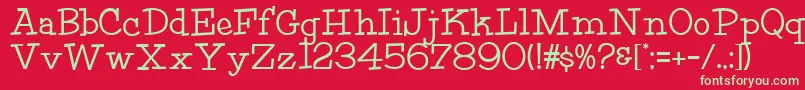 HffFourthRock-Schriftart – Grüne Schriften auf rotem Hintergrund