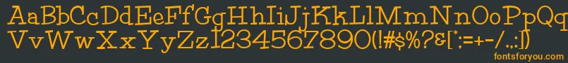 フォントHffFourthRock – 黒い背景にオレンジの文字