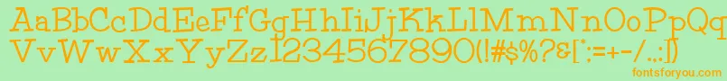 HffFourthRock Font – Orange Fonts on Green Background