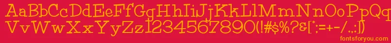 HffFourthRock Font – Orange Fonts on Red Background