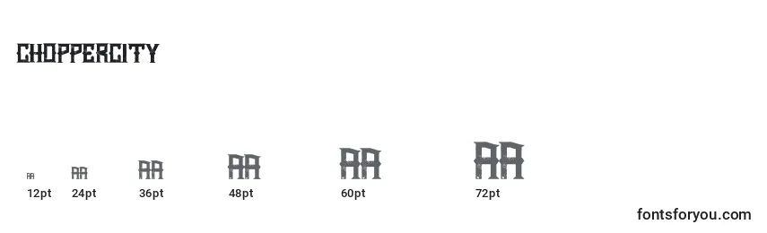 Größen der Schriftart Choppercity (67295)