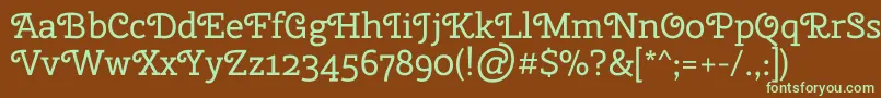 Шрифт CherryswashRegular – зелёные шрифты на коричневом фоне