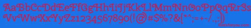 CherryswashRegular Font – Red Fonts on Blue Background