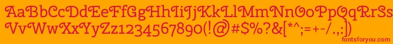 CherryswashRegular Font – Red Fonts on Orange Background