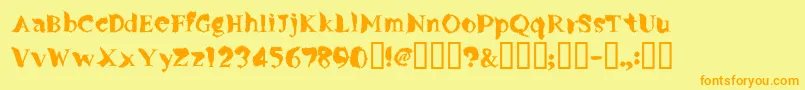 Flylegs Font – Orange Fonts on Yellow Background