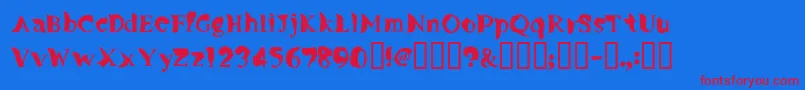 Flylegs Font – Red Fonts on Blue Background