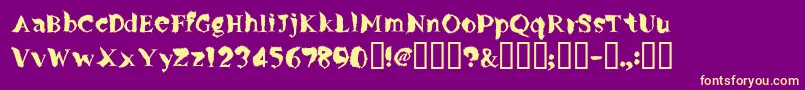 Flylegs Font – Yellow Fonts on Purple Background