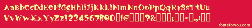 Flylegs Font – Yellow Fonts on Red Background