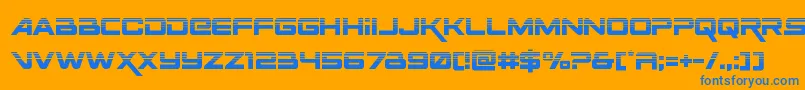 Spacerangerhalf Font – Blue Fonts on Orange Background