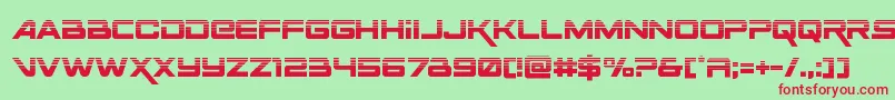 フォントSpacerangerhalf – 赤い文字の緑の背景