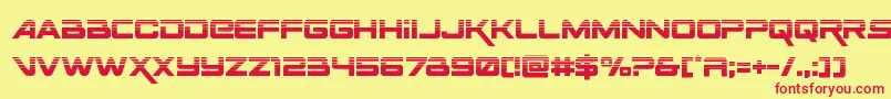 Spacerangerhalf Font – Red Fonts on Yellow Background