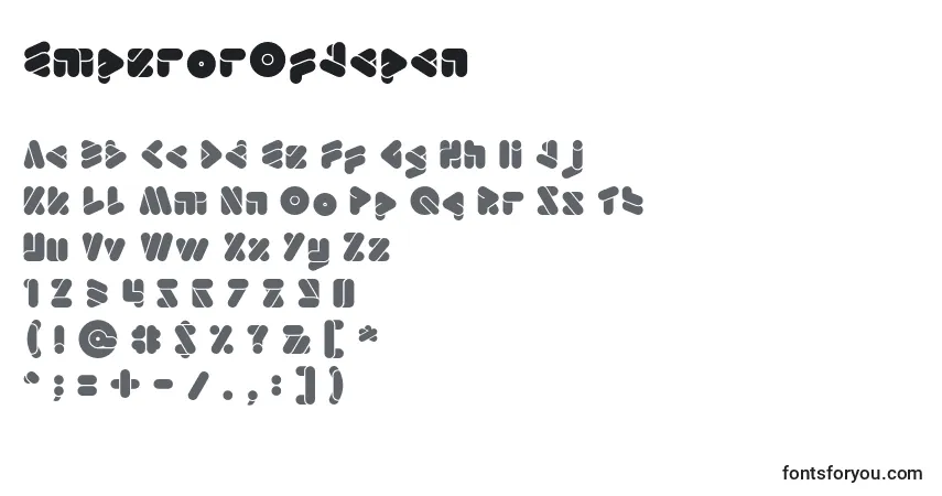 Шрифт EmperorOfJapan (67299) – алфавит, цифры, специальные символы