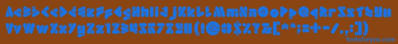 EmperorOfJapan Font – Blue Fonts on Brown Background