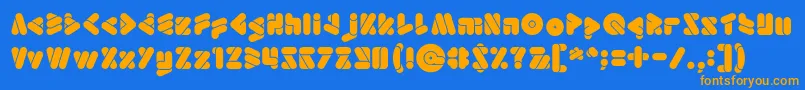 EmperorOfJapan Font – Orange Fonts on Blue Background