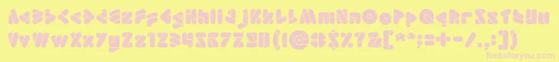 EmperorOfJapan Font – Pink Fonts on Yellow Background