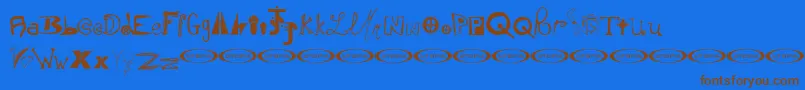 Instsm Font – Brown Fonts on Blue Background