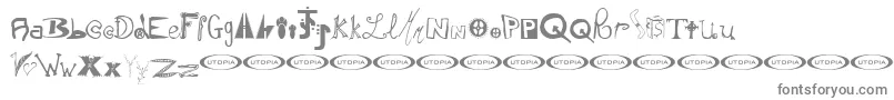 Instsm-fontti – harmaat kirjasimet valkoisella taustalla