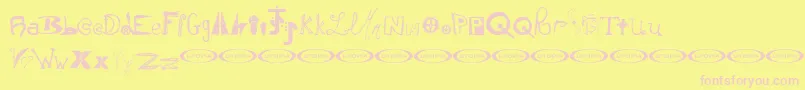 Instsm-Schriftart – Rosa Schriften auf gelbem Hintergrund