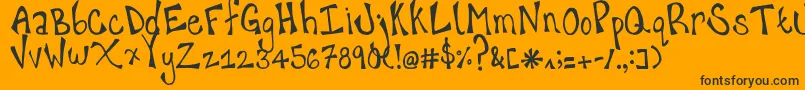 HappyHanneke Font – Black Fonts on Orange Background