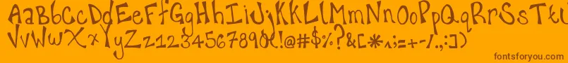 HappyHanneke Font – Brown Fonts on Orange Background