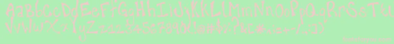 HappyHanneke Font – Pink Fonts on Green Background