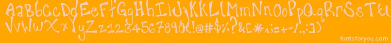 HappyHanneke Font – Pink Fonts on Orange Background