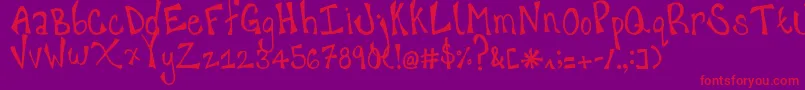 HappyHanneke Font – Red Fonts on Purple Background