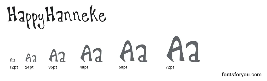 Размеры шрифта HappyHanneke