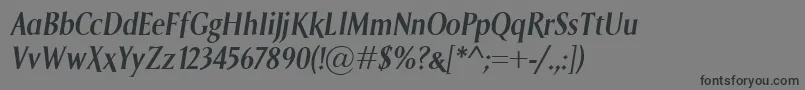 SagaSemiboldItalic Font – Black Fonts on Gray Background