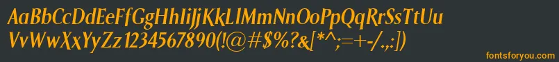 SagaSemiboldItalic Font – Orange Fonts on Black Background