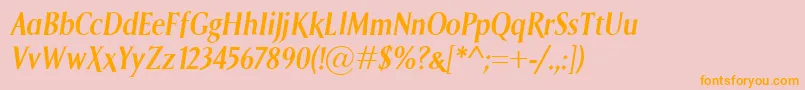 SagaSemiboldItalic Font – Orange Fonts on Pink Background