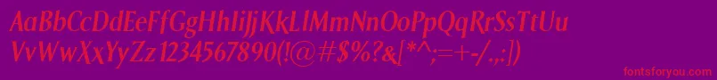 fuente SagaSemiboldItalic – Fuentes Rojas Sobre Fondo Morado