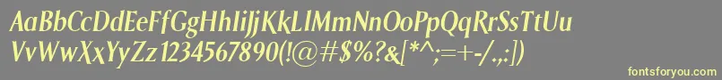 SagaSemiboldItalic Font – Yellow Fonts on Gray Background
